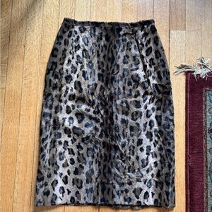 Philippe Adec Animal Print Pencil Skirt